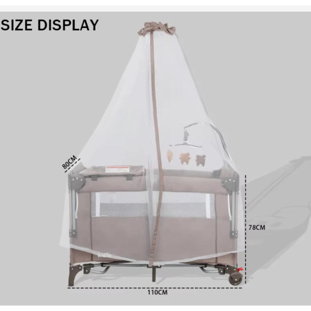 Parc lit cododo Pliable et Portable pour Nouveau-Né T-702L - Gris - Image 2