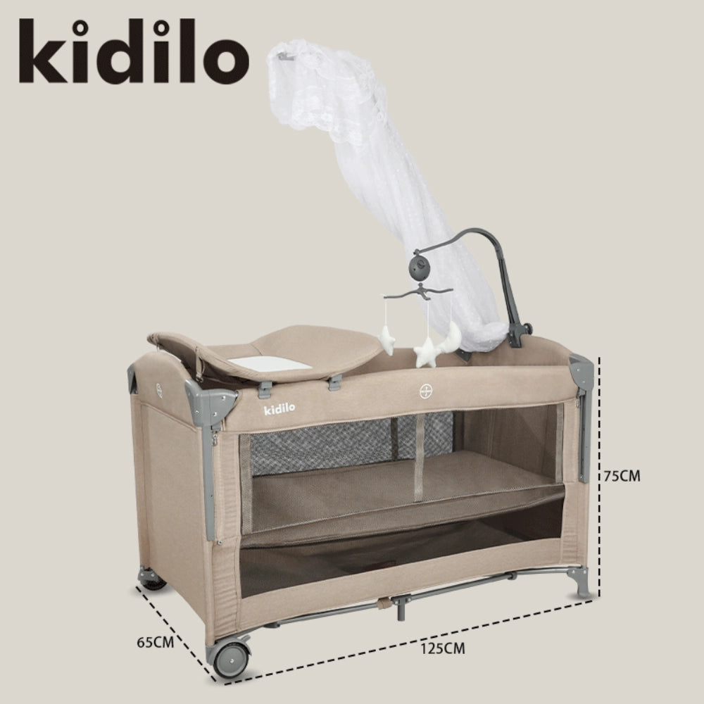 Parc lit cododo Pliable et Portable pour Nouveau-Né T-702L - Gris - Image 8