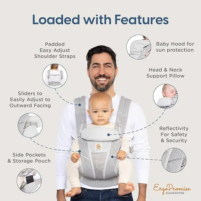 Porte-bébé Ergobaby Omni Breeze gris perle - Image 6