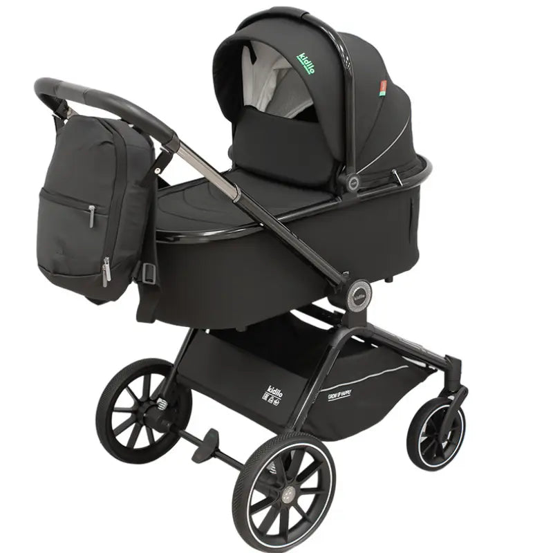 Poussette 3 en 1 Kidilo – Nacelle, Siège Auto et Confort Total dès la Naissance – Biege - Image 3