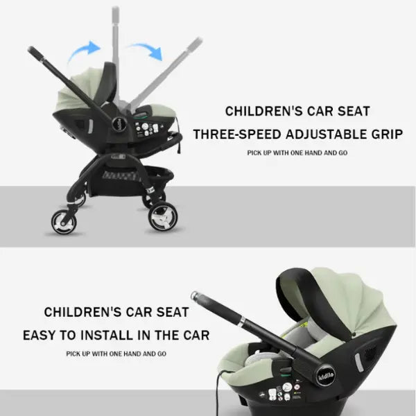 Poussette 3 en 1 Kidilo pour bébé de 0 à 3 ans avec siège auto - Bleu - Image 5