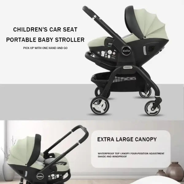 Poussette 3 en 1 Kidilo pour bébé de 0 à 3 ans avec siège auto - Bleu - Image 6