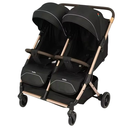 Poussette jumeaux T22 Noir Kidilo - Image 1