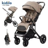 Poussette réversible compacte K101 Maron– Kidilo - Image 1