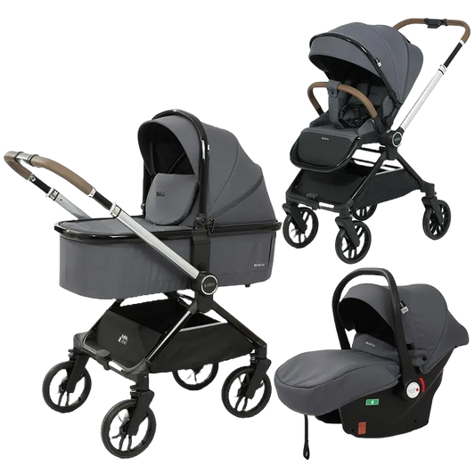 Poussette trio Kidilo D900 3 en 1 Gris foncé - Image 1