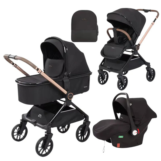 Poussette trio Kidilo D900 3 en 1 Noir - Image 1
