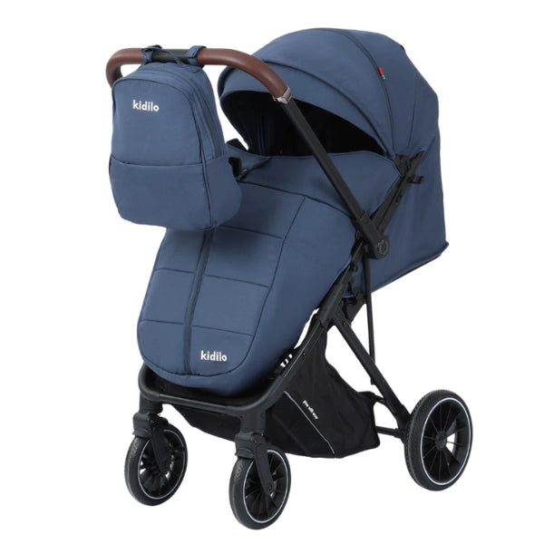 Poussette valise réversible avec cache pieds et Sac 6530 Kidilo - Bleu - Image 1