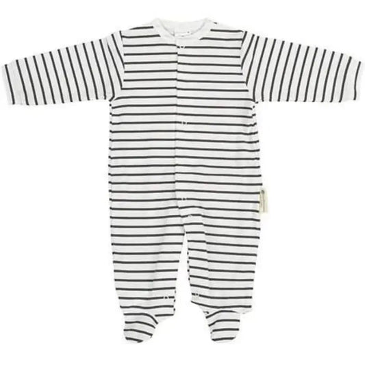 Pyjama bébé à manches longues, blanc et gris - Image 1