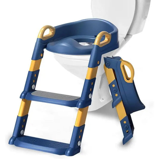 Réducteur de toilettes 2 en 1 avec marches, pot de toilette pour enfant, Bleu - Image 1