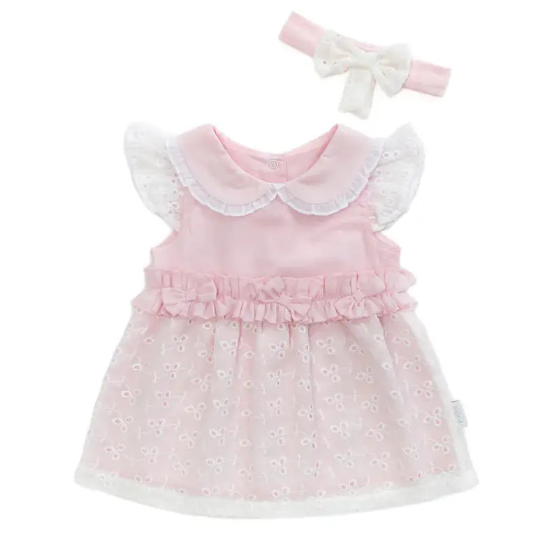 Robe rose à volants et motif floral - Andywawa - Image 2