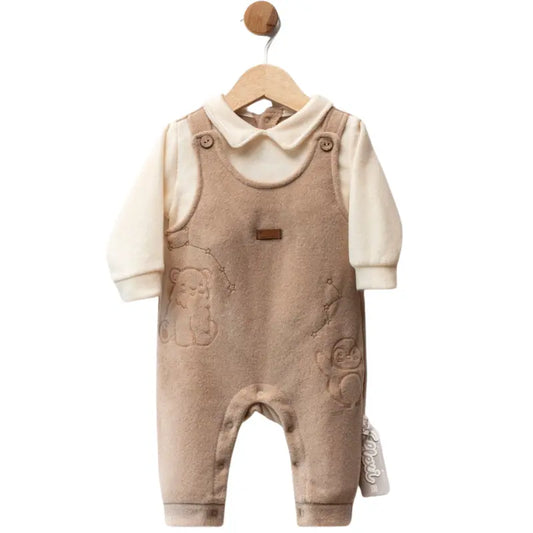 Salopette bébé en polaire avec broderies d’oursons - Image 3