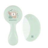 Set Brosse et Peigne Bébé Kikkaboo – Vert Pastel - Image 1