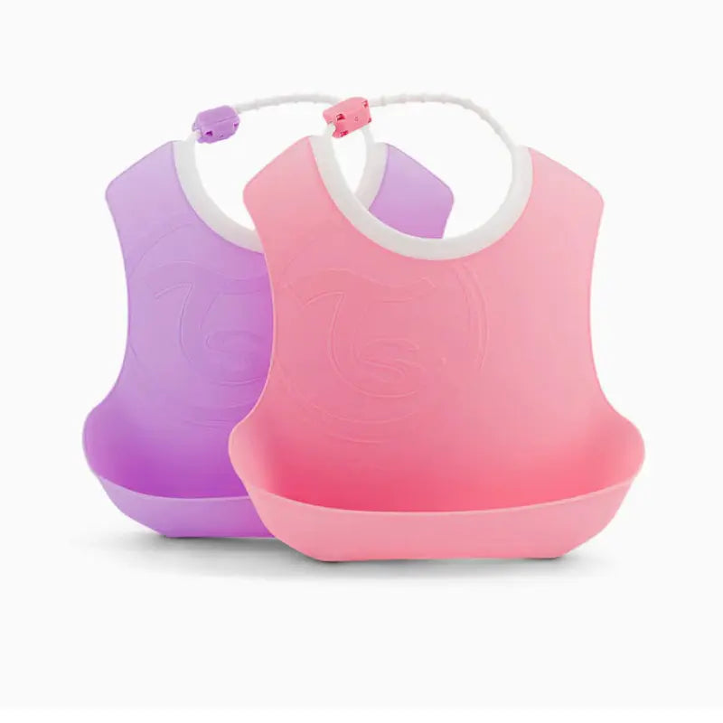Set de 2 Bavoirs en Silicone Twistshake - Rose et Violet - Image 1