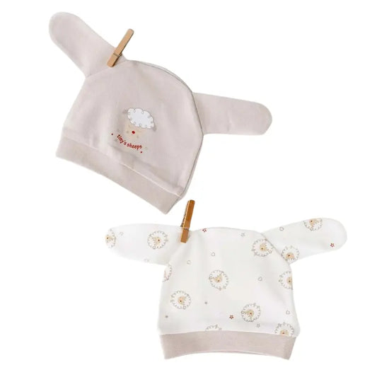 Set de deux bonnets pour bébé en laine - Andywawa - Image 1