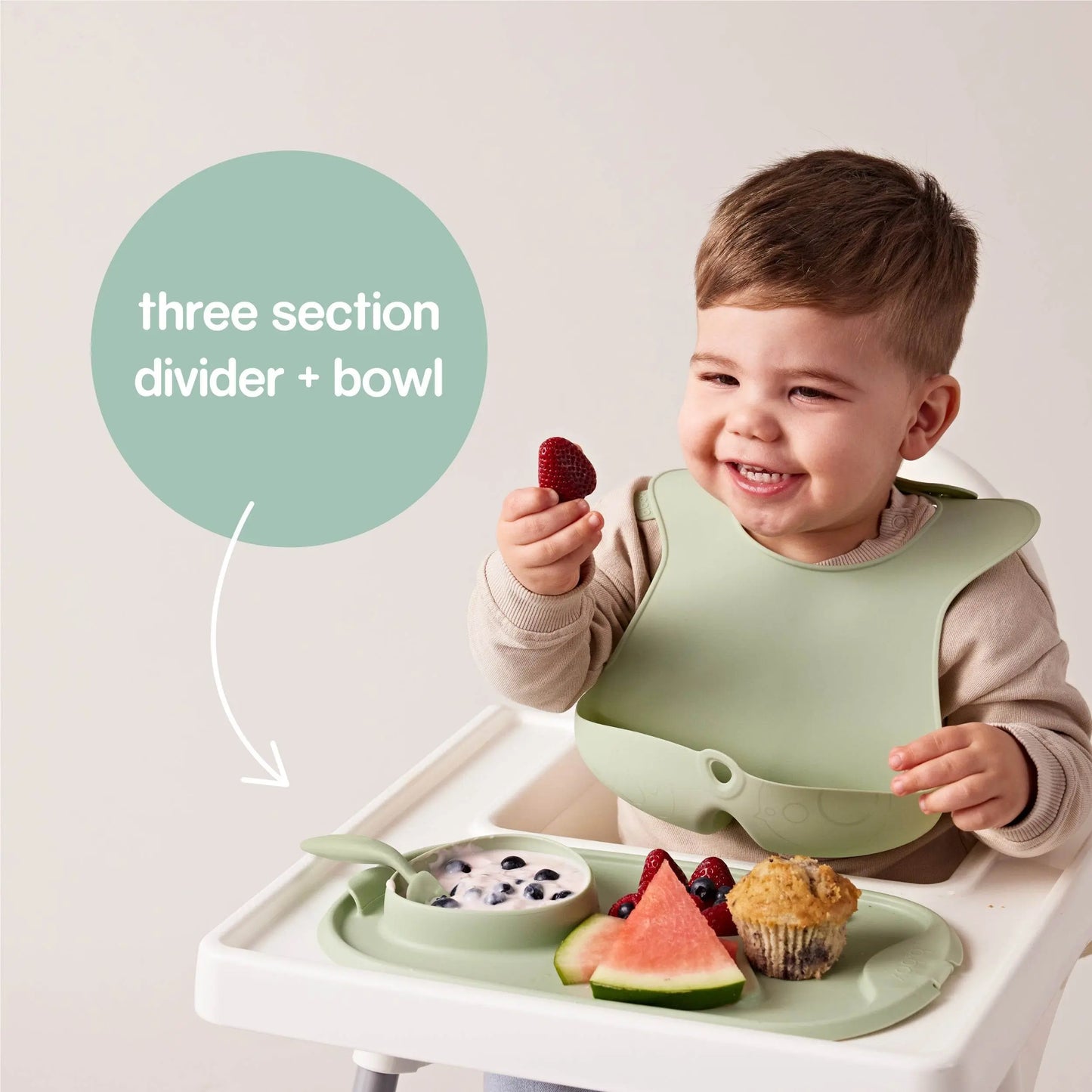 Set de Table Silicone Roll + Go b.box - ocean - sage - Image 4