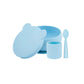 Set en Silicone MINIKOIOI Bol Gobelet Cuillère – Bleu - Image 1