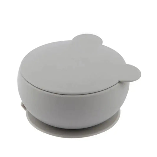 Set en Silicone MINIKOIOI Bol Gobelet Cuillère – Gris - Image 1