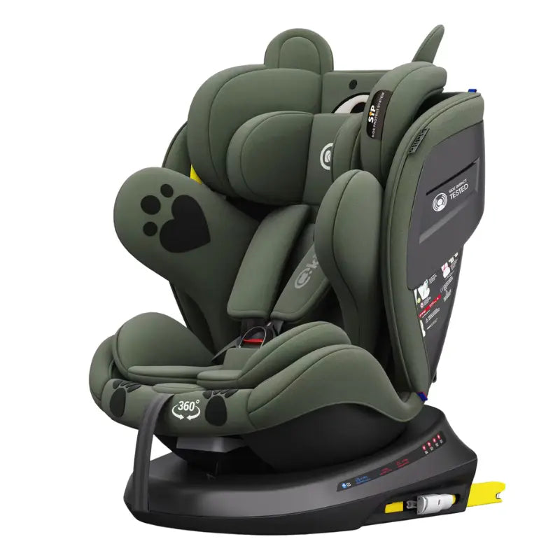 Siège Auto Bébé Murphy Isofix 360° Kidilo – Sécurité et Confort – Kaki - Image 1