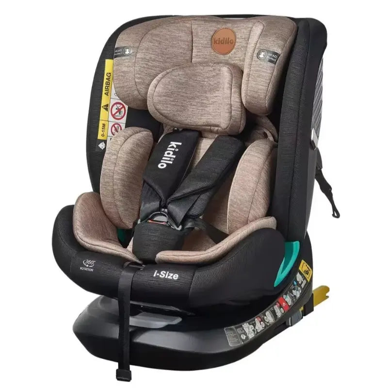 Siège auto évolutif G509 Isize isofix 0 à 12 ans – Kidilo - Biege - Image 1