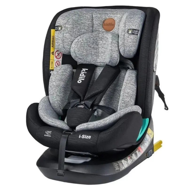Siège auto évolutif G509 Isize isofix 0 à 12 ans – Kidilo - Gris Clair - Image 1