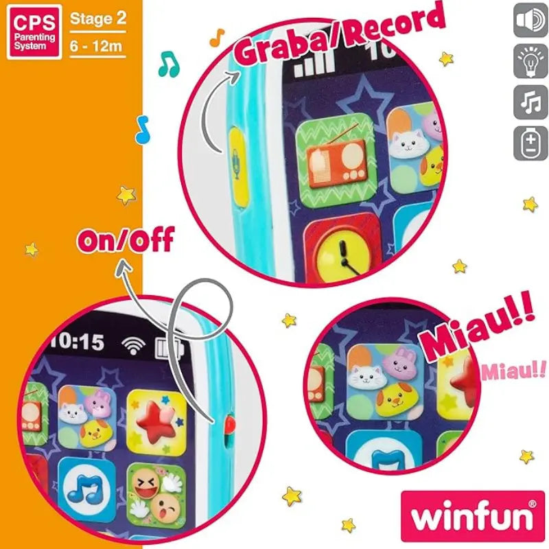 Smartphone pour bébé aux sons amusants - winfun - Image 3