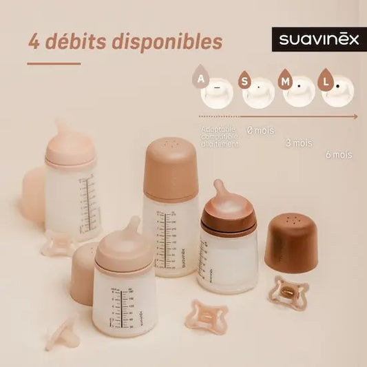Suavinex 2 Tétines pour biberon anti-colique Zero.Zero Deep Marron Débit lent - Image 3