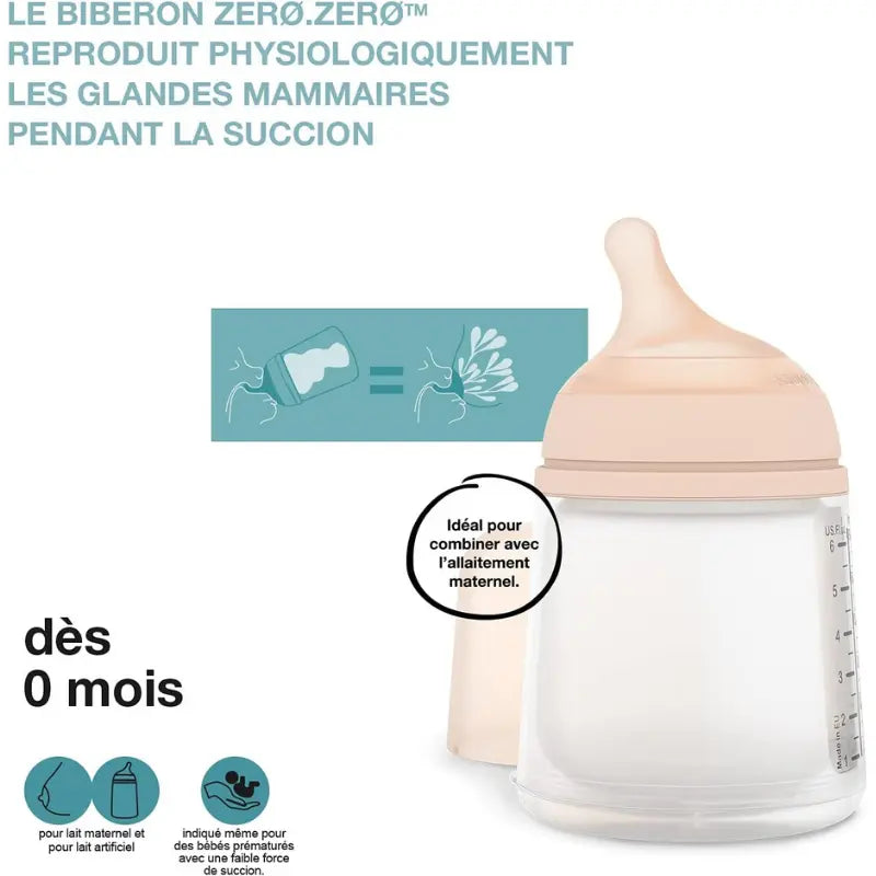 Suavinex, Biberon anti-colique Zero Zero avec tétine à débit lent (S) - Image 2