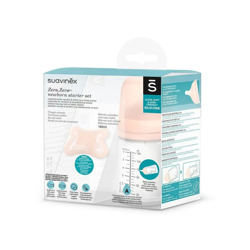 Suavinex Set Biberon Zero.Zero 180 ml avec Sucette - Image 2