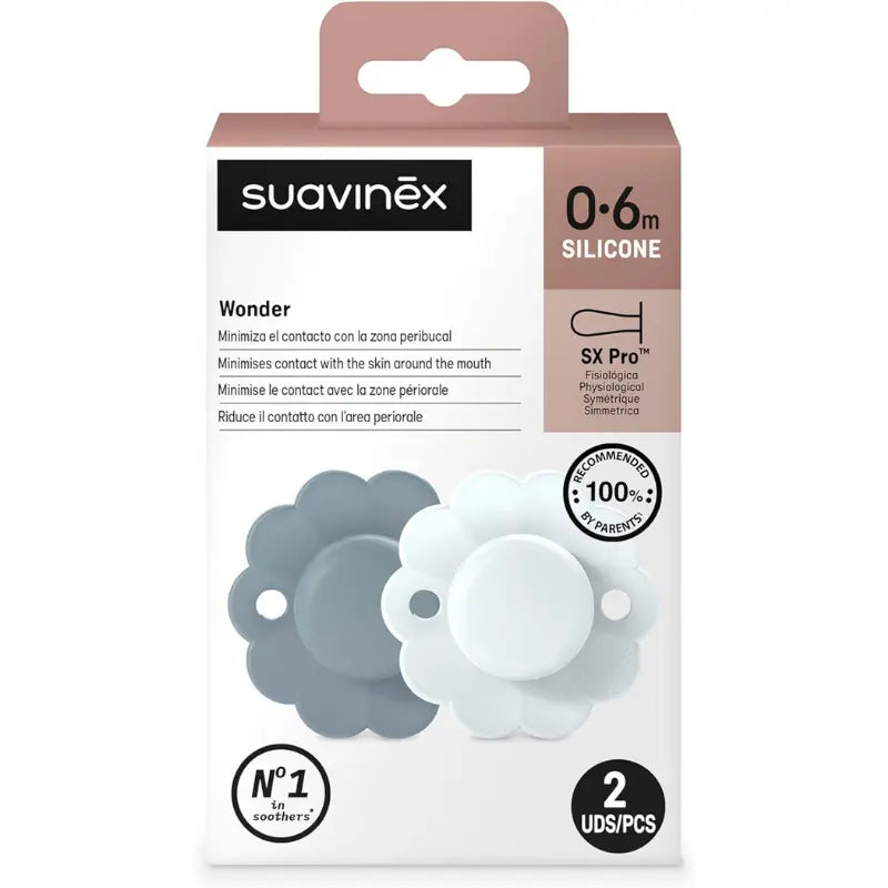 Suavinex Wonder SX PRO Sucette – Lot de 2 – Bleu clair/Bleu - Image 2