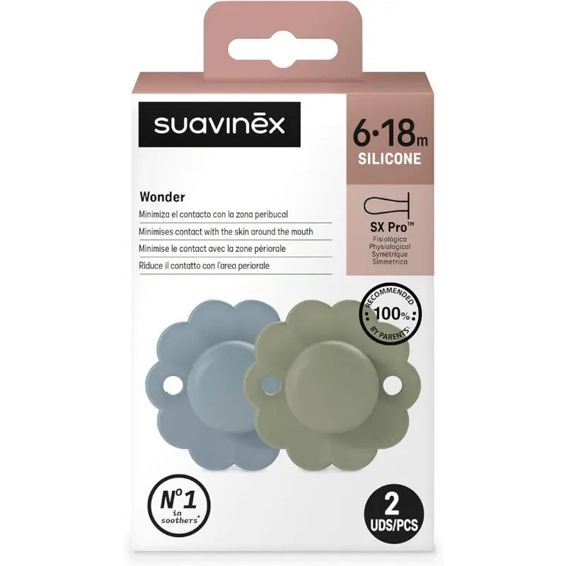 Suavinex Wonder SX PRO Sucette  – Lot de 2  – Lac/Vert - Image 3