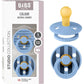 Sucette Bibs Colour Studio Lot de 2 – Ronde, Latex Naturel, Sans BPA – Bleu Ciel - Pin - Image 3