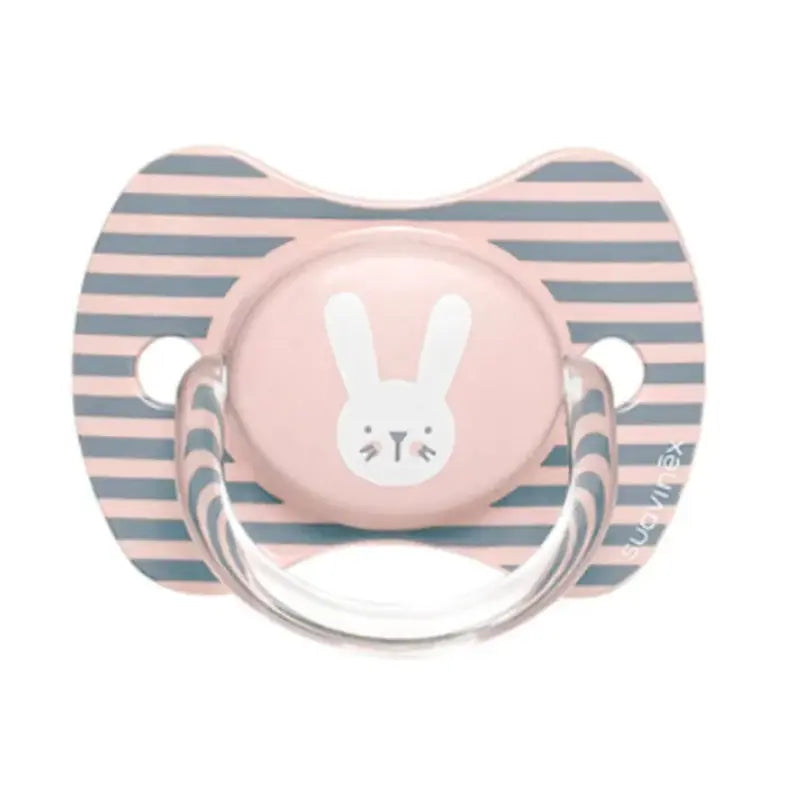Sucette Premium avec Tétine Symétrique Silicone - 6/18M- Rose - Image 1