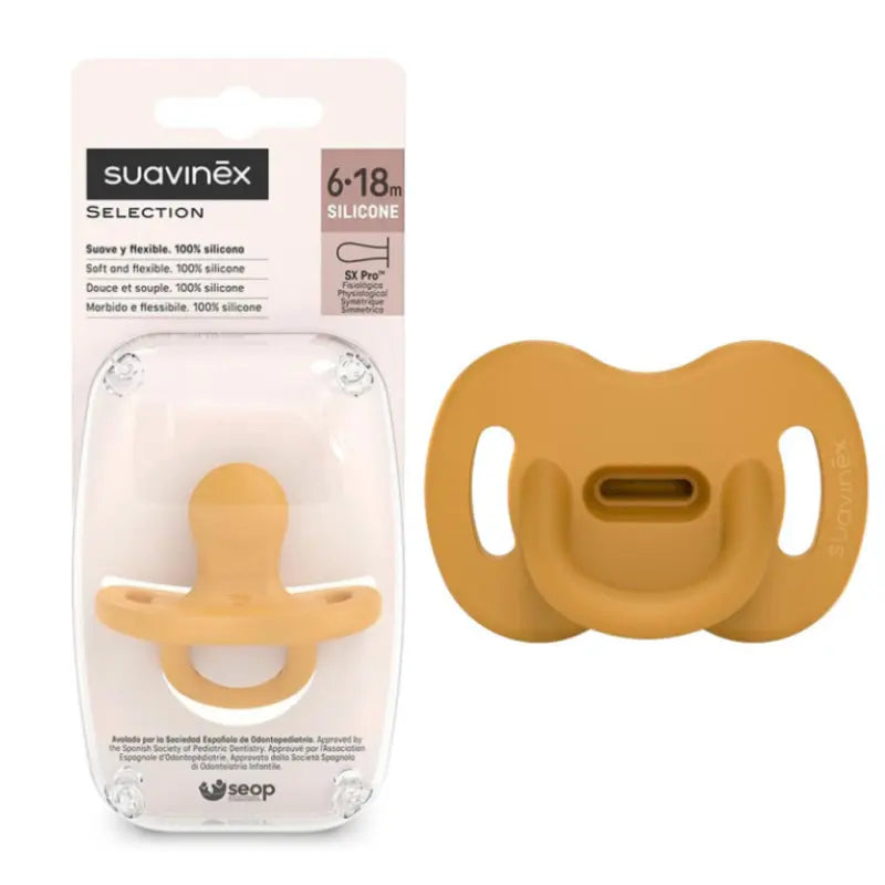 Sucette réversible en silicone Colour Essence Moutarde