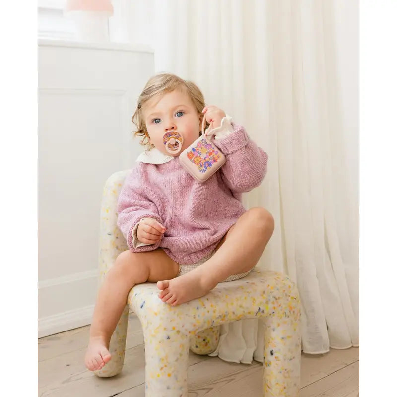 Sucettes BIBS Colour Liberty – Lot de 2, Tétine ronde en latex naturel, sans BPA – Fraises - Crème - Beurre clair - Image 3
