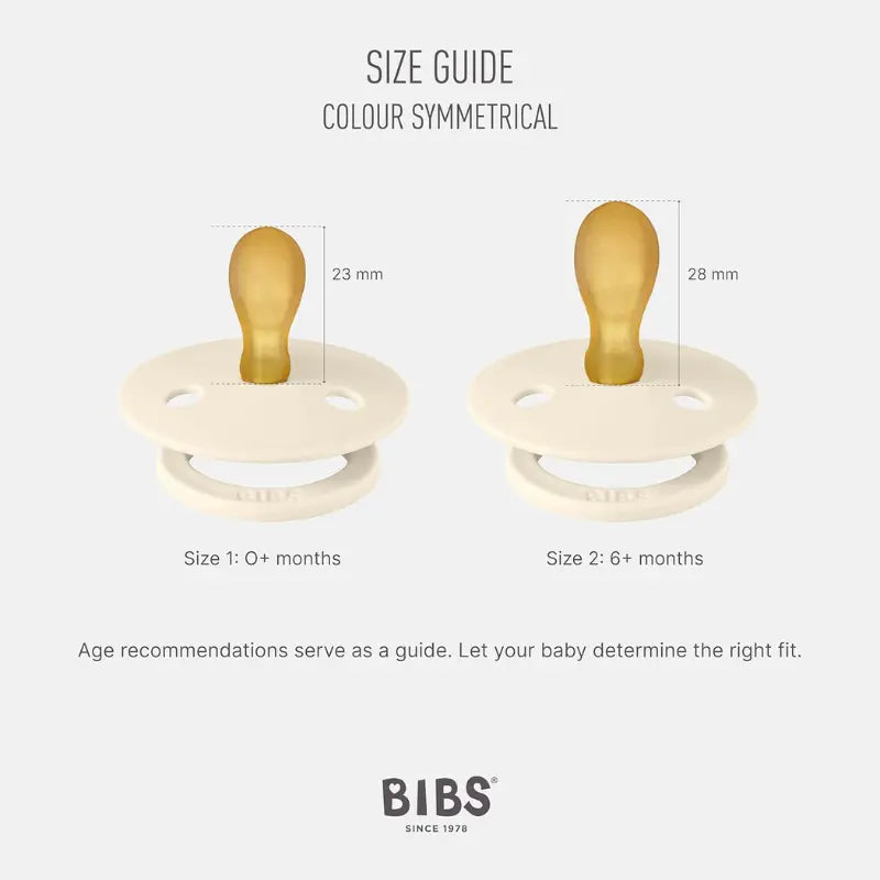 Sucettes BIBS Colour Symétriques – Sans BPA, Tétine Symétrique en Latex Naturel – Ivoire-Sauge - Image 2