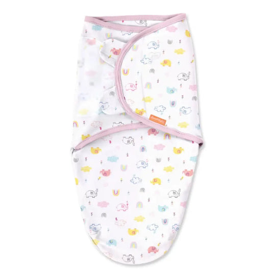 SwaddleMe emmaillotage original – Éléphants - Arc-en-ciel - Image 1
