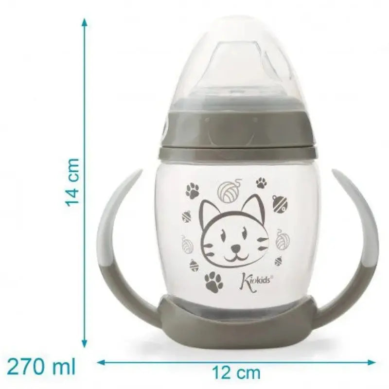 Tasse d’apprentissage Step 1 gris – Kiokids +6 MOIS - Image 3