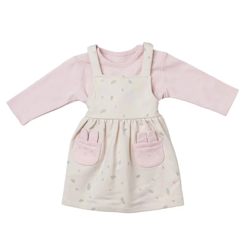 Tenue robe-salope à feuilles beiges - Image 2