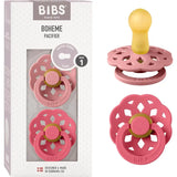 Tétine BIBS Bohème sans BPA – Tétine symétrique en latex de caoutchouc naturel – Rose poudré - Corail - Image 1