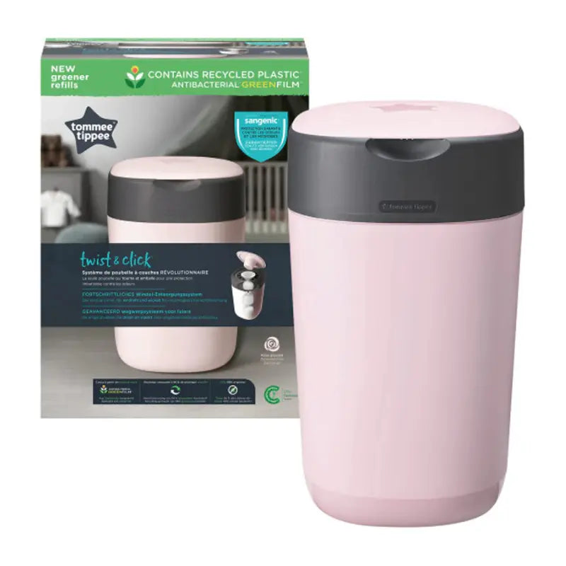 Tommee Tippee Poubelle à couches Anti-Odeur Twist - Click - Rose - Image 1