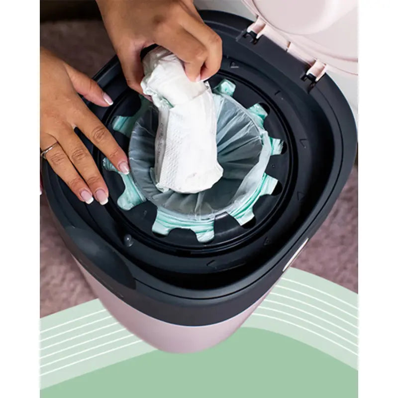 Tommee Tippee Poubelle à couches Anti-Odeur Twist - Click - Rose - Image 2