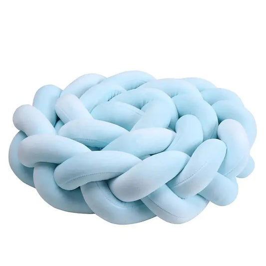 Tour de Lit Tressé Bleu Turquoise - Image 1