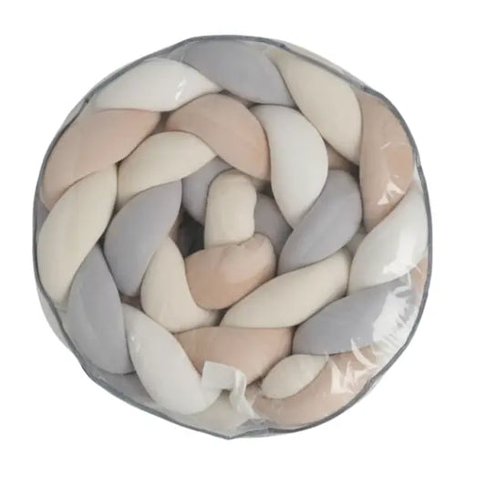 Tour de lit tressé multicolore Beige - Image 1
