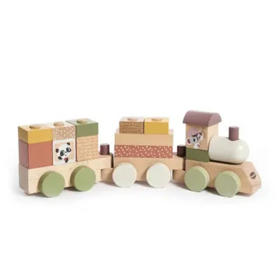 Train empilable en bois Boho Chic - Image 1
