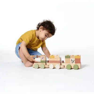 Train empilable en bois Boho Chic - Image 3