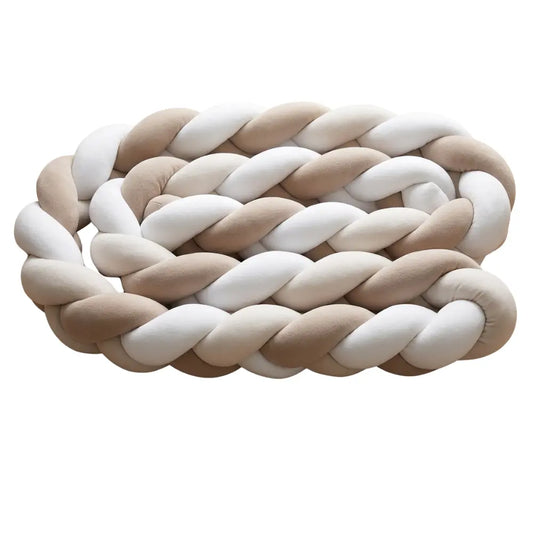 Tresse de Lit Bébé Beige et Blanc - Image 1