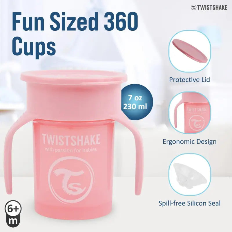 Twistshake Tasse d'Entraînement 230ml 6M+ - Rose Pastel - Image 3