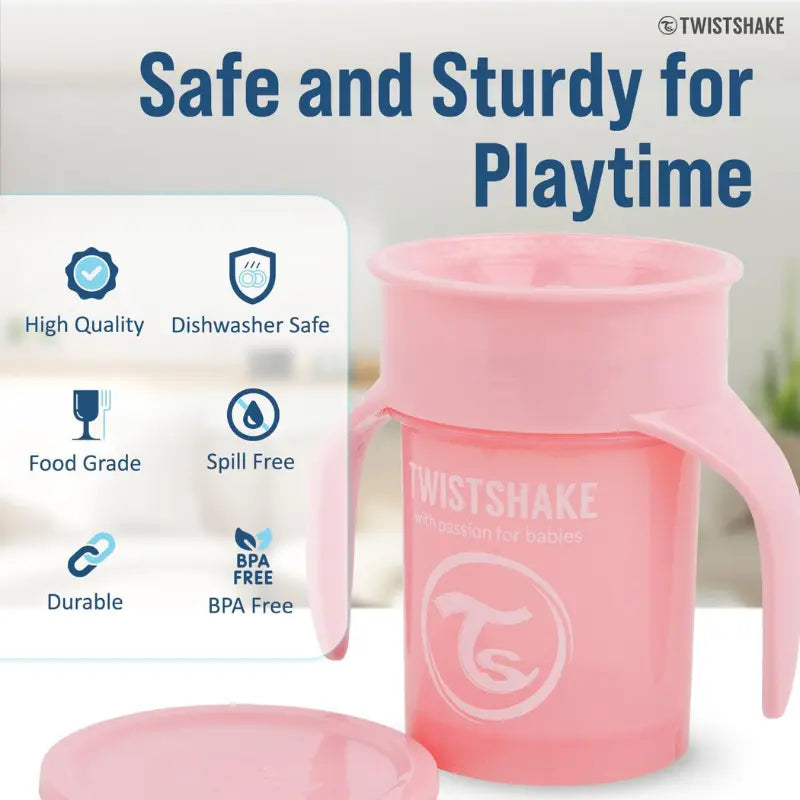 Twistshake Tasse d'Entraînement 230ml 6M+ - Rose Pastel - Image 5
