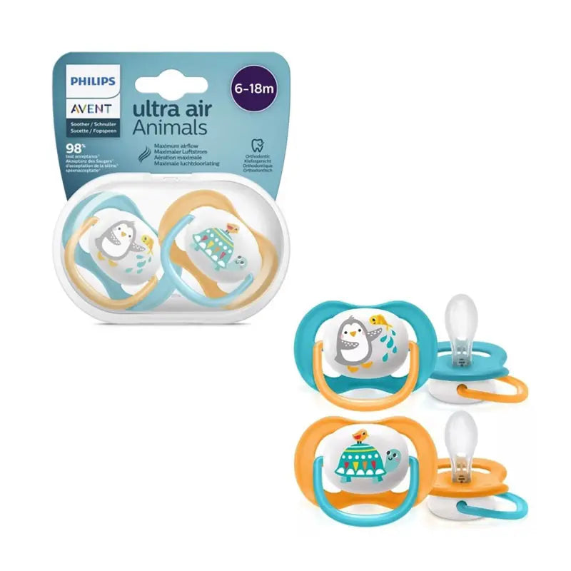 Ultra Air Animals Philips Avent 6-18M 2 Sucettes Blue Fantasy - Image 1