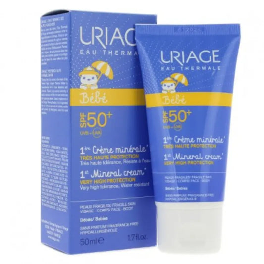 Uriage crème  Bébé  minérale  SPF 50 haute protection 50 ml - Image 1